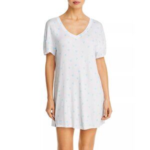 38$ Honeydew All American Heart Print Sleepshirt Drop Shoulder Size M White Blue